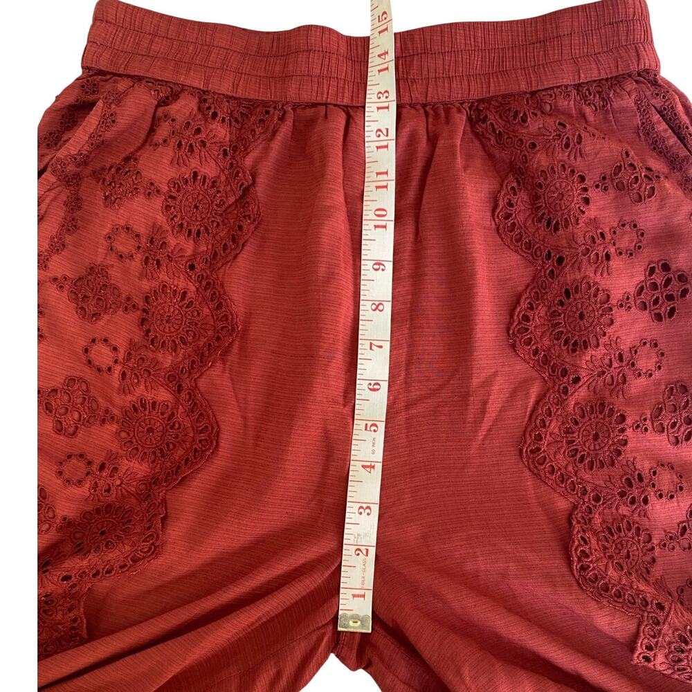 Sundance Suvi Eyelet Wide Leg Pants in Terracotta, Boho, Pockets, Size Small NEW - Picture 8 of 10
